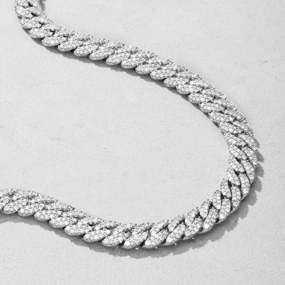 ICED OUT CUBAN LINK CHAIN - WHITE GOLD