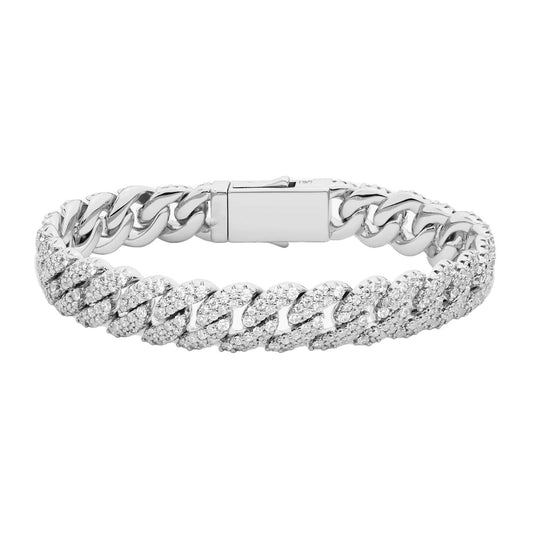 ICED CUBAN BRACELET - SILVER