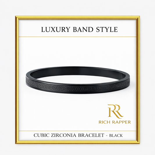 CUBIC ZIRCONIA BRACELET - BLACK/GOLD/R.GOLD/SILVER