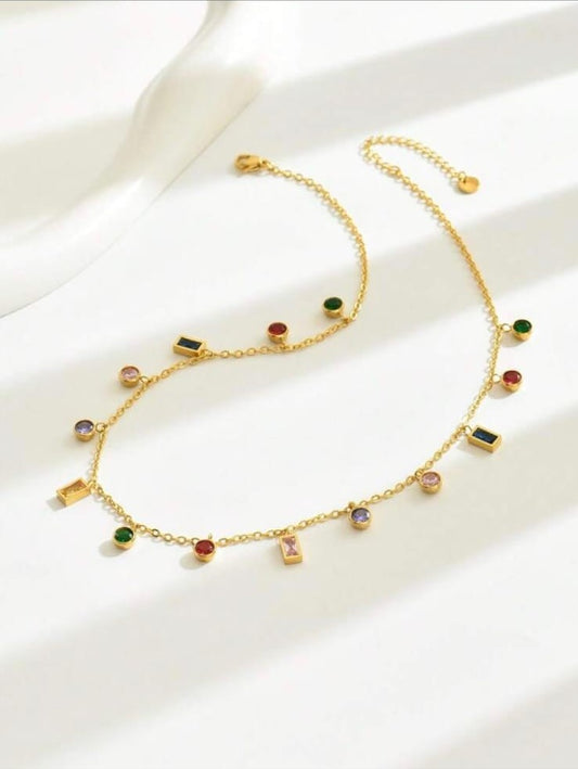 COLORFUL STONE CRYSTAL CHAIN