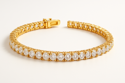 golden tennis bracelet
