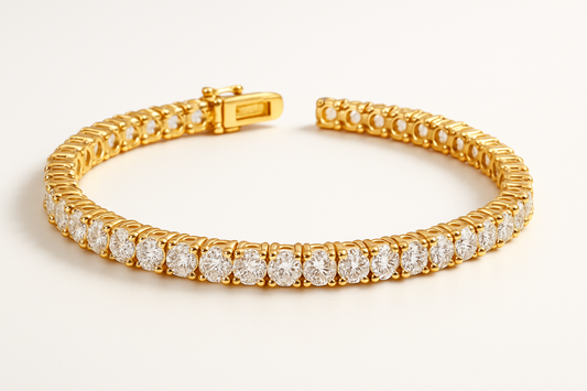 golden tennis bracelet