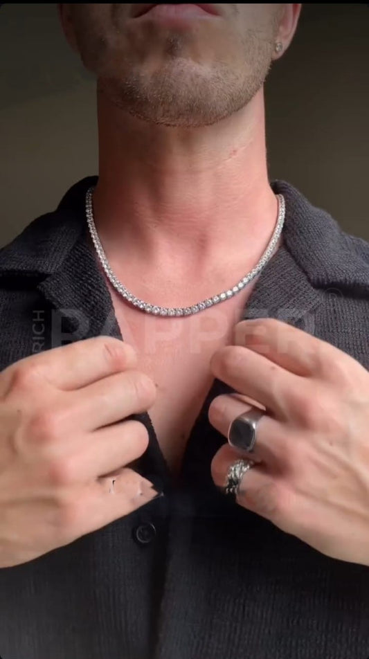ICED TENNIS CHAIN - SILVER