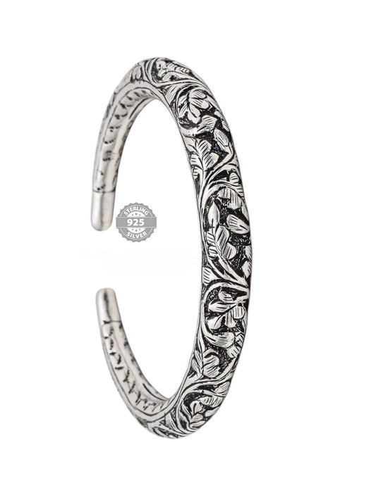 925 Antic Finish Nakshi Work Mens Twist Kada