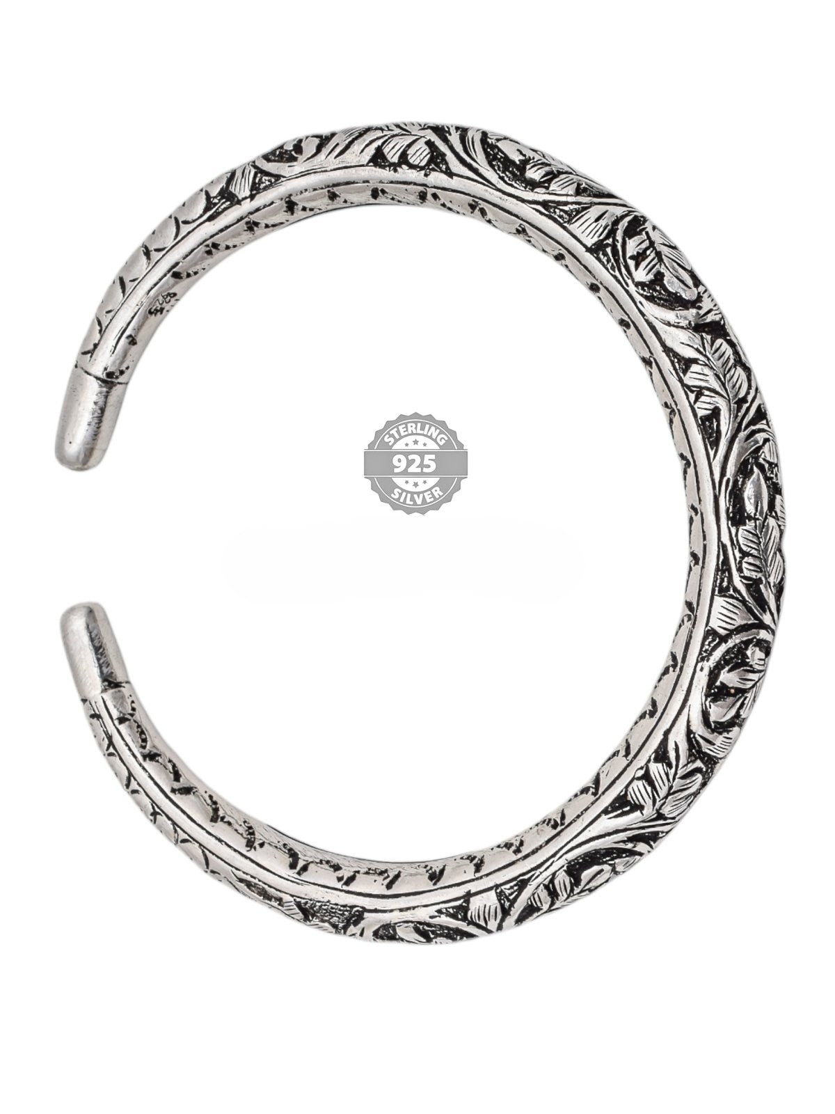925 Antic Finish Nakshi Work Mens Twist Kada