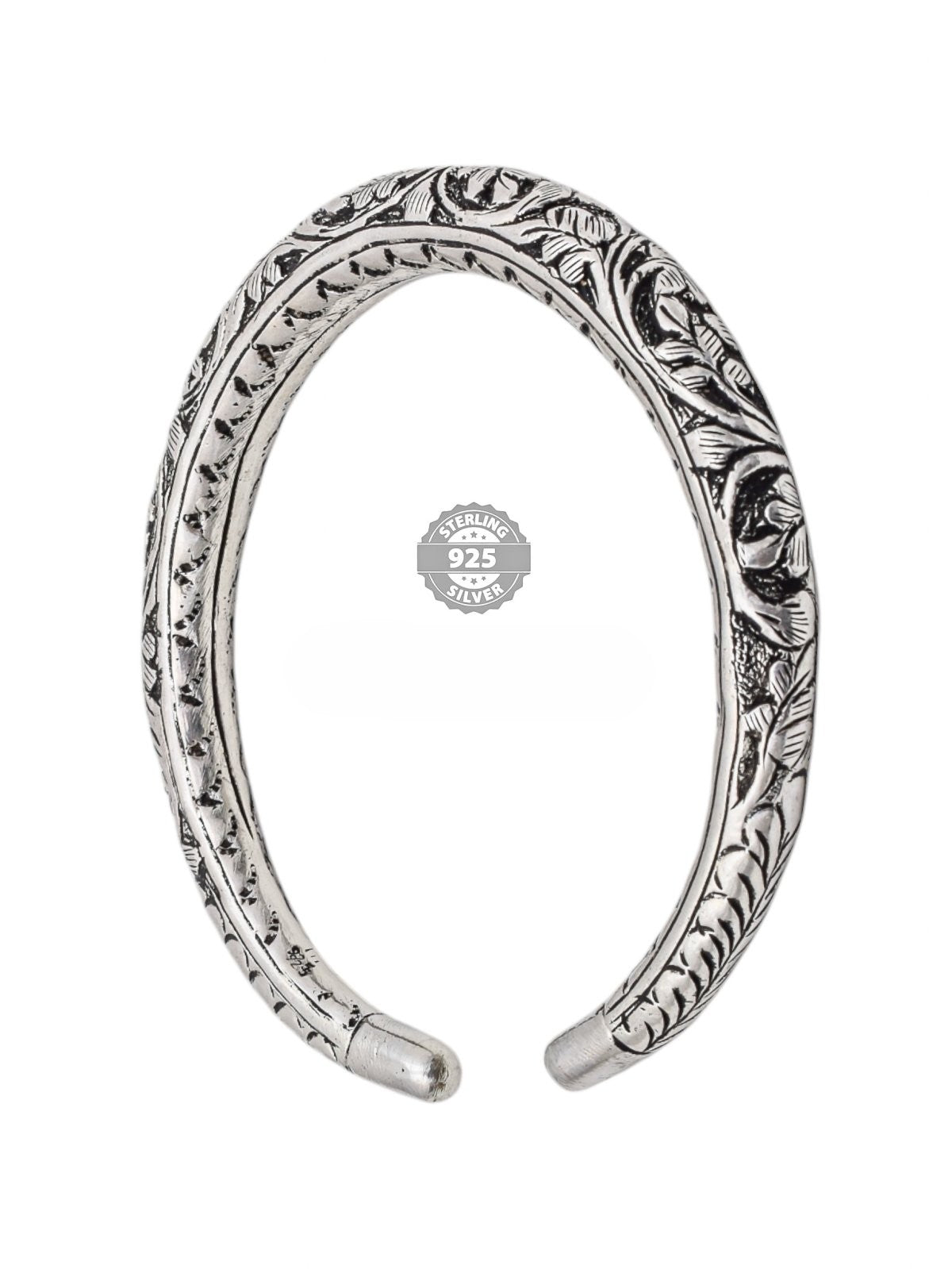 925 Antic Finish Nakshi Work Mens Twist Kada