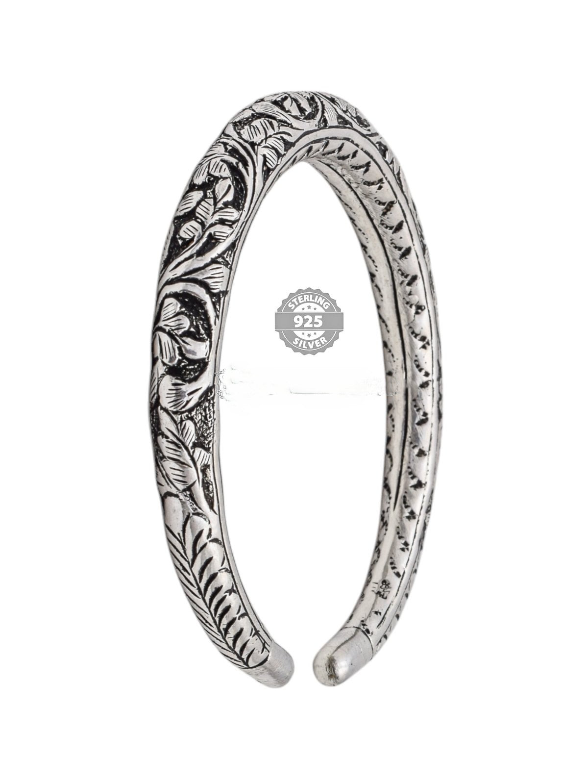 925 Antic Finish Nakshi Work Mens Twist Kada