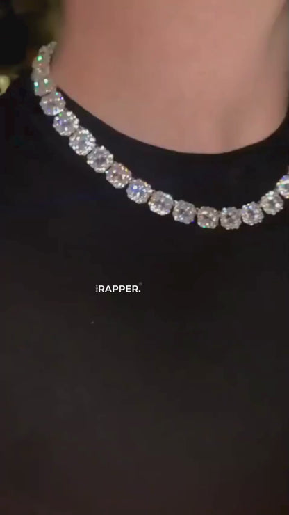 ICED CLUSTERED TENNIS SET - SILVER