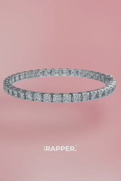 ICED TENNIS BRACELET - SILVER
