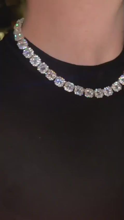 ICED CLUSTERED TENNIS CHAIN - SILVER – Rich Rapper Official